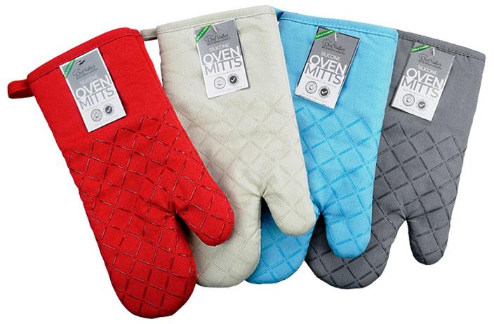 Oven Mitt with Silcone Grips (Cotton) image