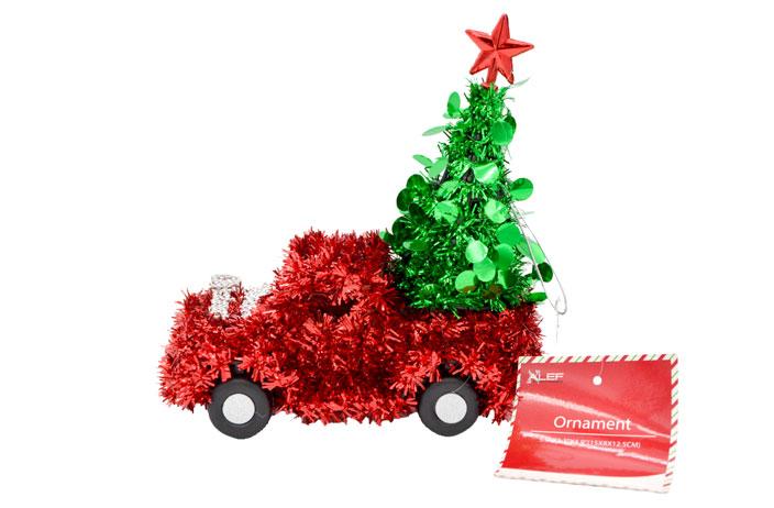 Christmas Tinsel Ornament/Decor (Truck) image