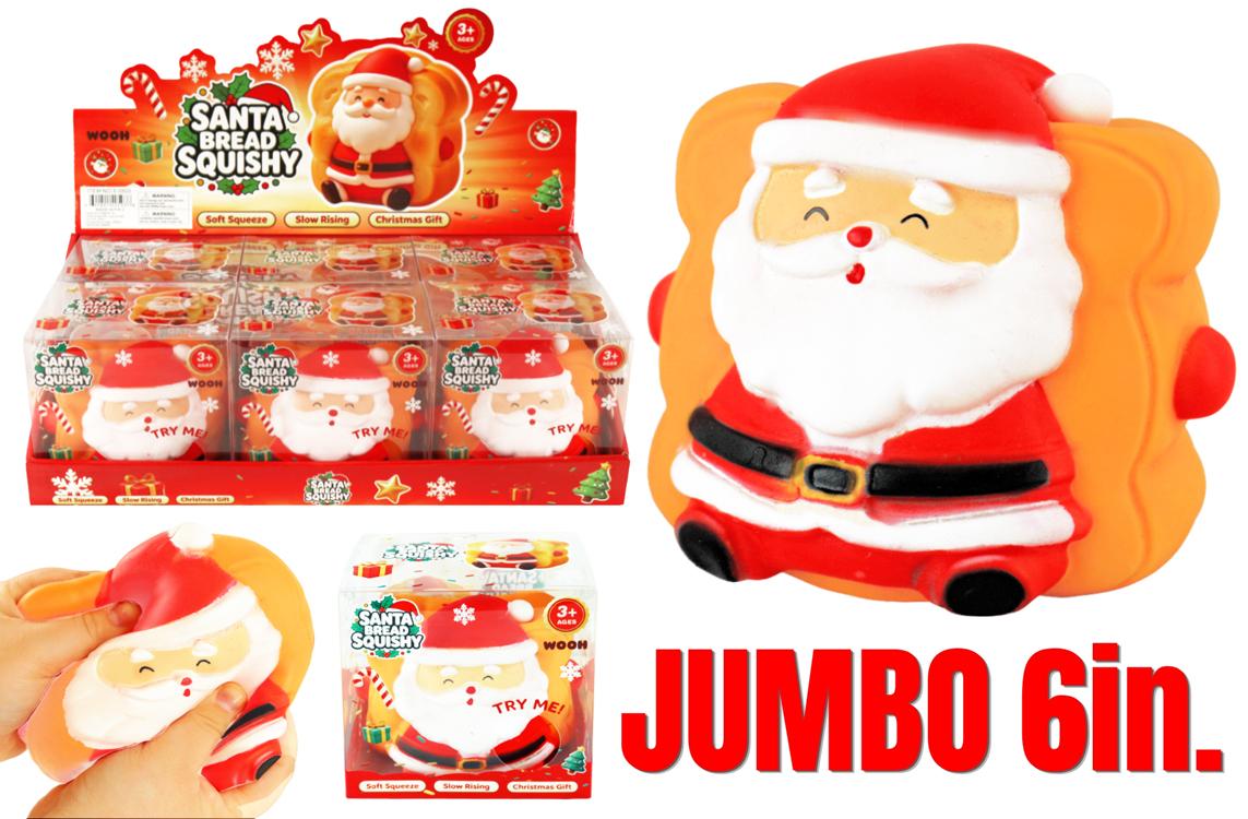 Christmas Santa Squishy (Bread) (Jumbo, 6 Inch) image