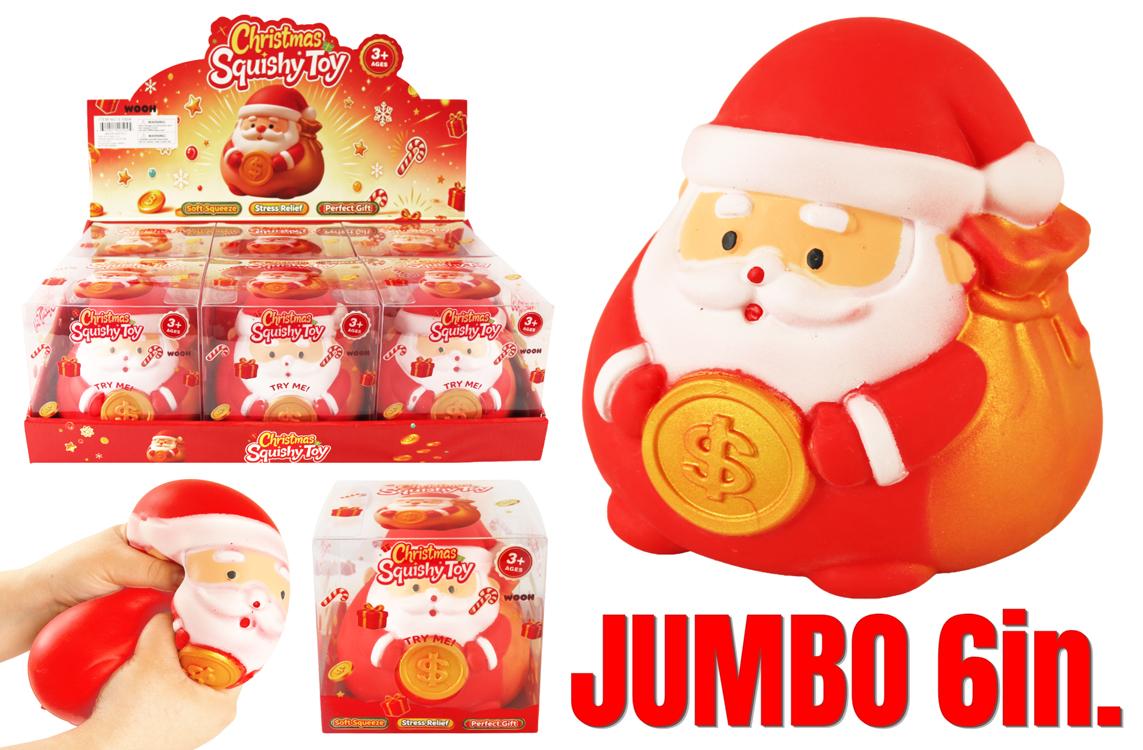 Christmas Santa Squishy (Gold Sack) (6 Inch) image
