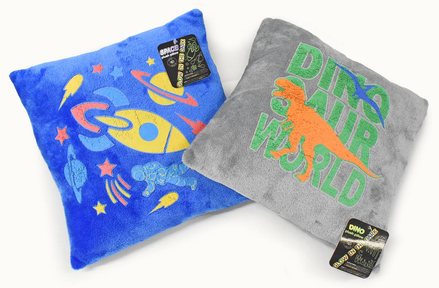 Glow-in-the-Dark Pillow (13 Inch x 13 Inch) (Dino & Space) image
