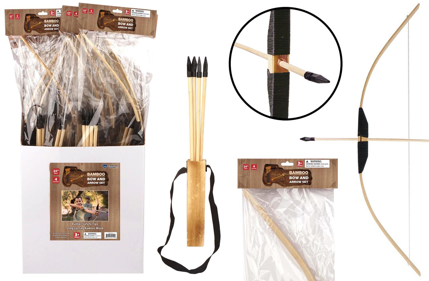 Bamboo Bow and Arrows with Quiver (Rubber Tips) (24 Inch) (6 PC) image