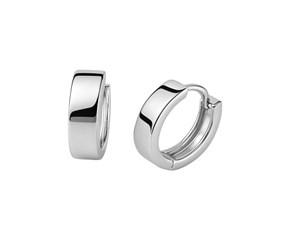 Small Snuggable Style Earrings in 10k White Gold
