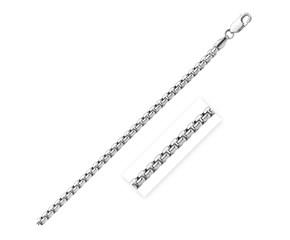 Sterling Silver Rhodium Plated Round Box Bracelet (5.20 mm) image