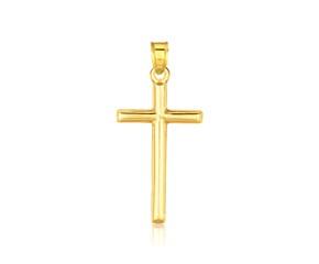 High Polish Cross Pendant in 14k Yellow Gold (13568) image