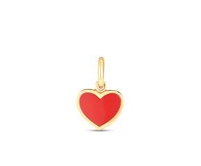 14k Yellow Gold Mini Red Enamel Heart Charm image
