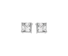 Sterling Silver Princess CZ Stud Earrings (6.00 mm)