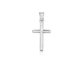 High Polish Cross Pendant in 14k White Gold image