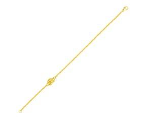 14k Yellow Gold Chain Bracelet with Polished Knot (7.50 mm)