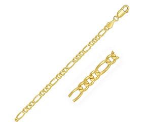 Solid Figaro Chain in 14k Yellow Gold (4.50 mm)