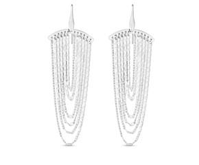 Sterling Silver Multi Strand Chain Drop Chandelier Earrings (50767) image
