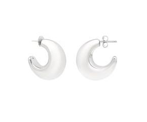 Sterling Silver Half Moon Hoop Earrings image