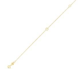 14K Yellow Gold Mini Initial O Bracelet