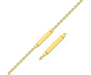 Classic Puffed Mariner Chain Childrens ID Bracelet in 14k Yellow Gold (3.30 mm) image