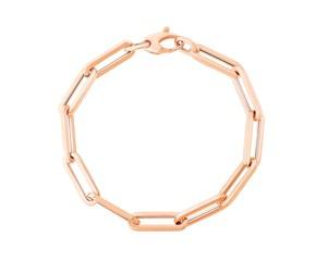 14K Rose Gold Extra Wide Paperclip Chain Bracelet (6.10 mm) image