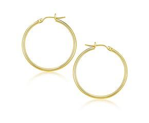 Classic Hoop Earrings in 14k Yellow Gold (1.5x25mm) image