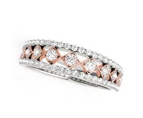 14k White And Rose Gold Diamond Band (3/8 cttw) image