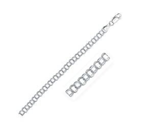 Double Link Solid Charm Bracelet in 14k White Gold (5.00 mm) image