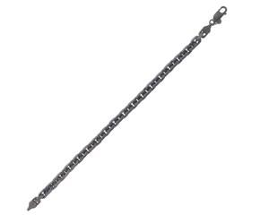 Sterling Silver Black Ruthenium Plated Oval Link Bracelet (5.60 mm)