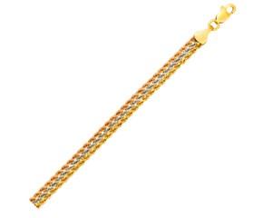 Tri-Toned Multi-Strand Rope Chain Bracelet in 10k Yellow, White, and Rose Gold (6.35 mm) image