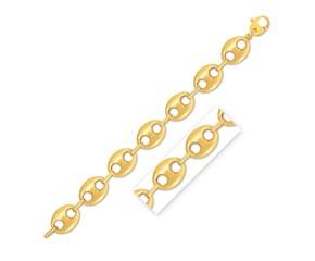14k Yellow Gold High Polish Lite Puffed Mariner Link Bracelet (16.00 mm) image