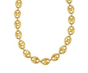 Puffed Mariner Link 12mm Necklace in 14K Yellow Gold image