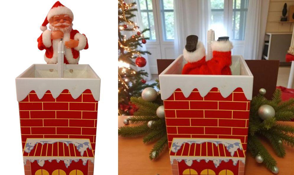 Christmas Novelty 9" Musical Santa in Chimney (XH-854) image