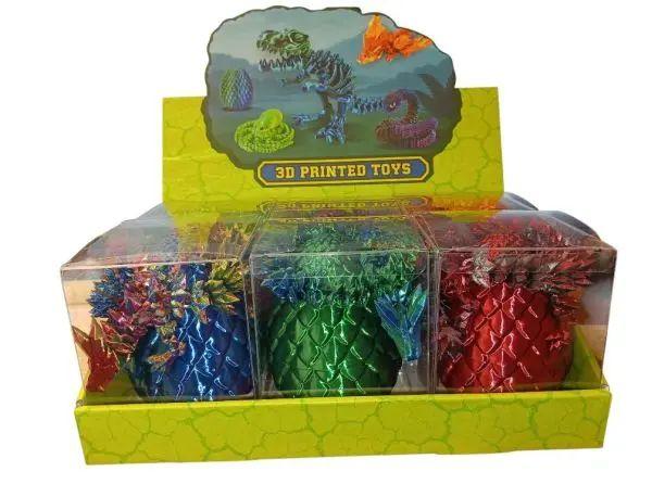 3D Printed Articulated 16" Crystal Dragon with Egg Toy Novelty (3D-455) OUT OF STOCK image