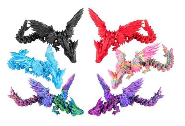 3D Printed Articulated 21"-Winged Crystal Dragon Assortment Toy Novelty (T641667) OUT OF STOCK image