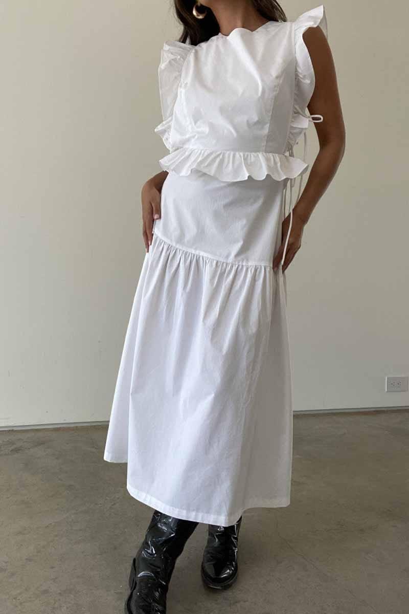 Cotton Ruffled Detail Midi Dress (C3786D) image