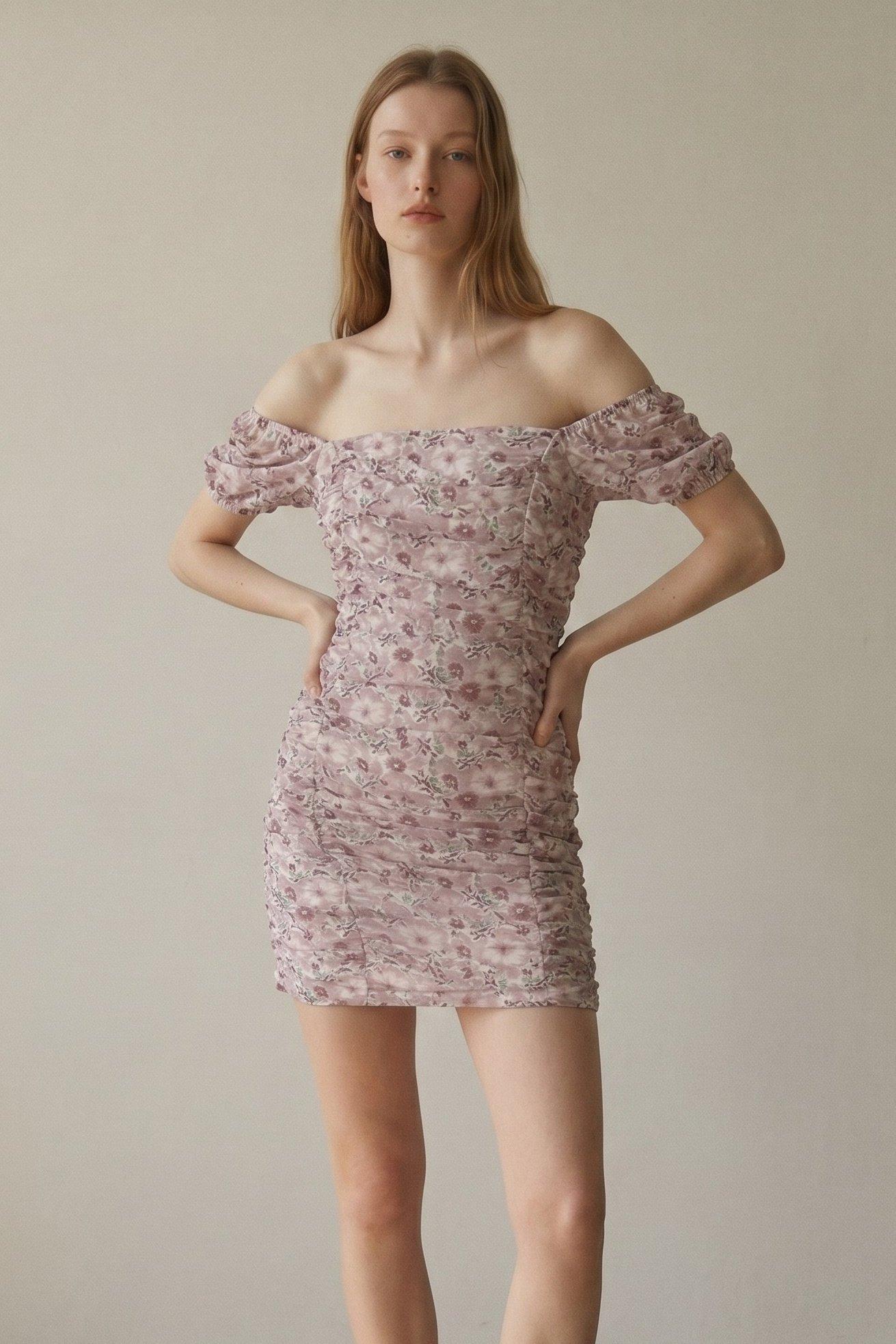 Short Description: A Romantic, Body-Hugging Mini Dress (C7039D) image