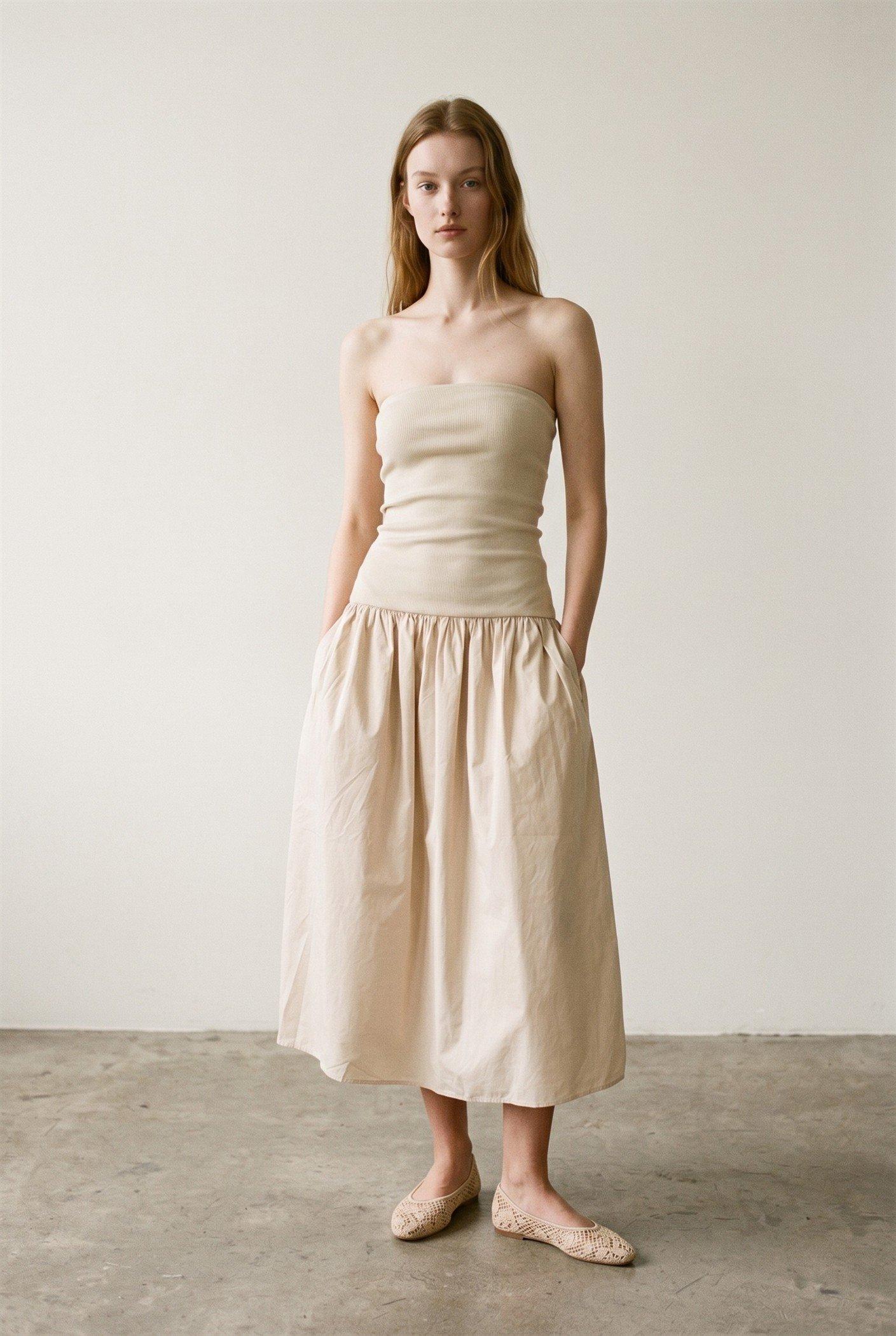Ribbed Knit Cotton Dress (C4409D) image