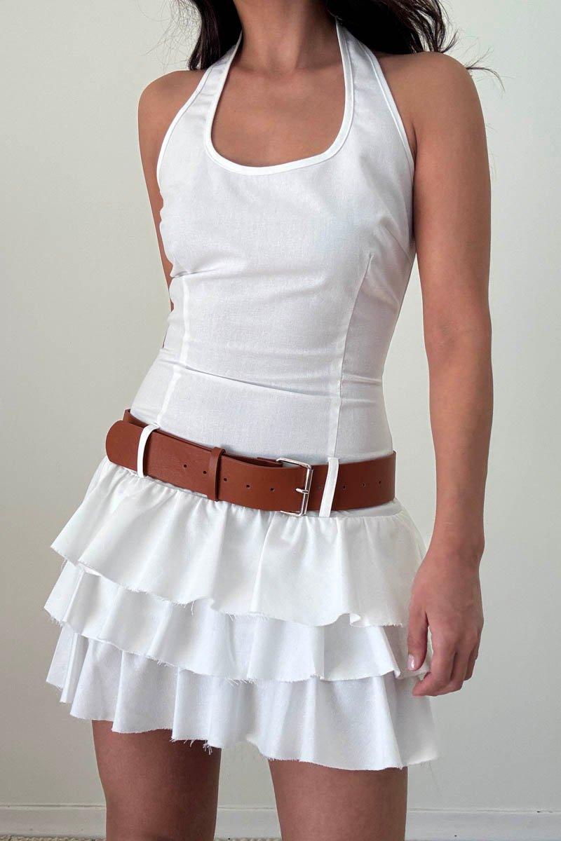Tiered Ruffle Mini Dress (C5374D) image