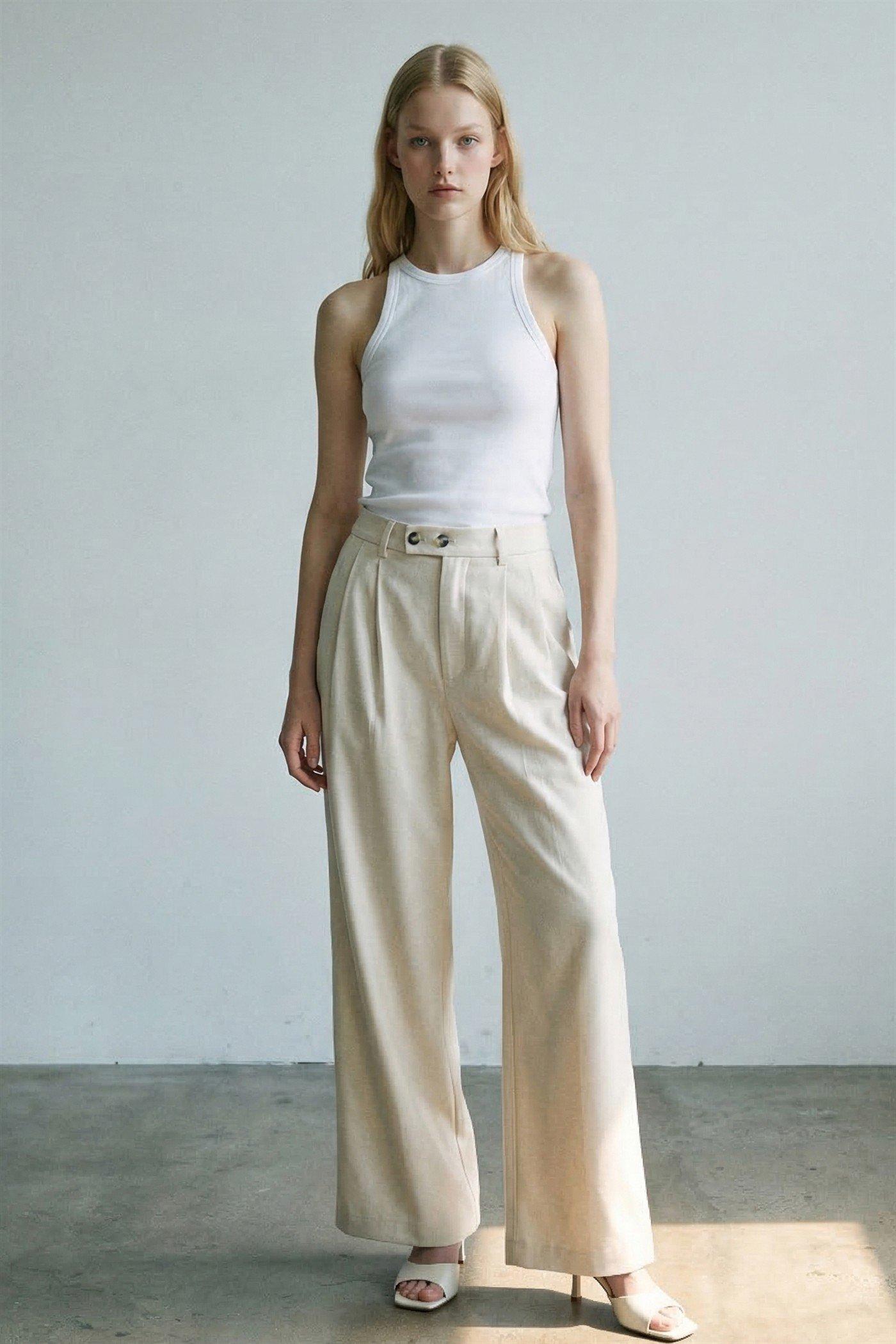Pin Tuck Pants (C6242P) image