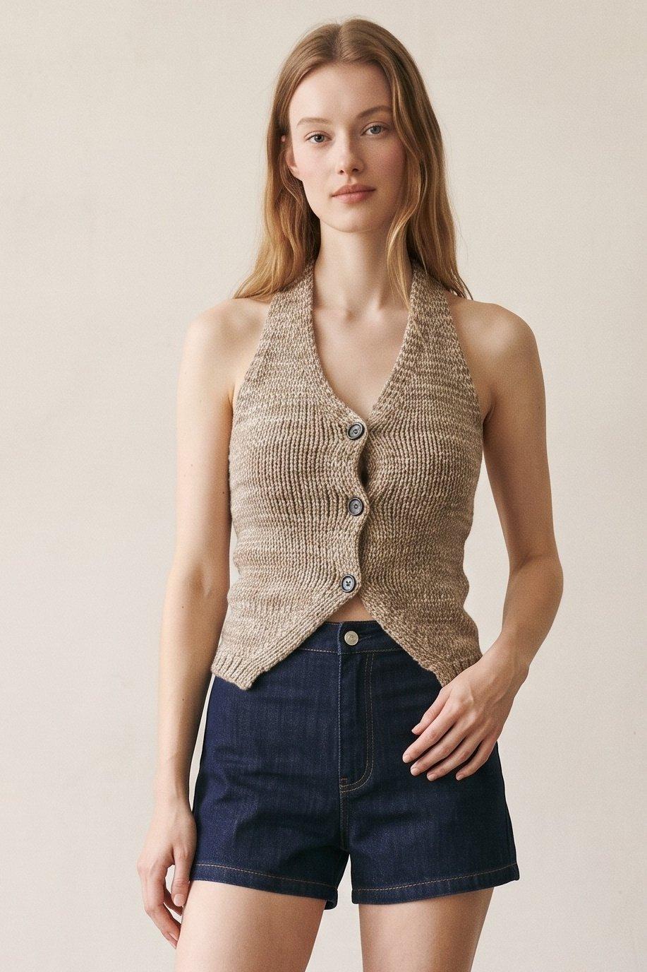 Chunky Knit Vest (Chunky Knit Halter Vest) image