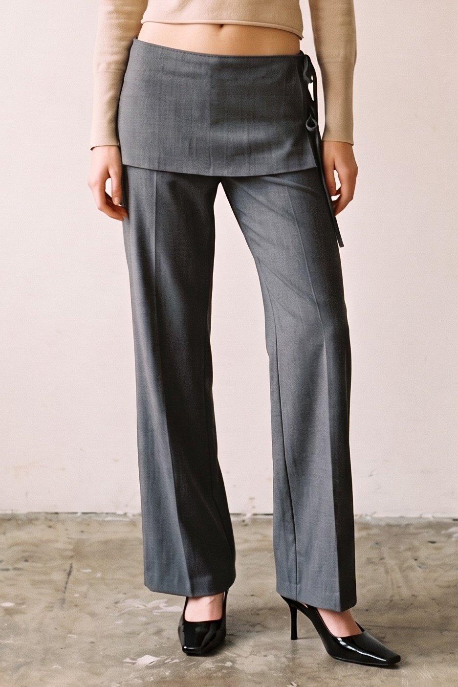 Tailored Suiting Trousers (Suiting Trouser With Wrap Mini Skirt Overlay) image