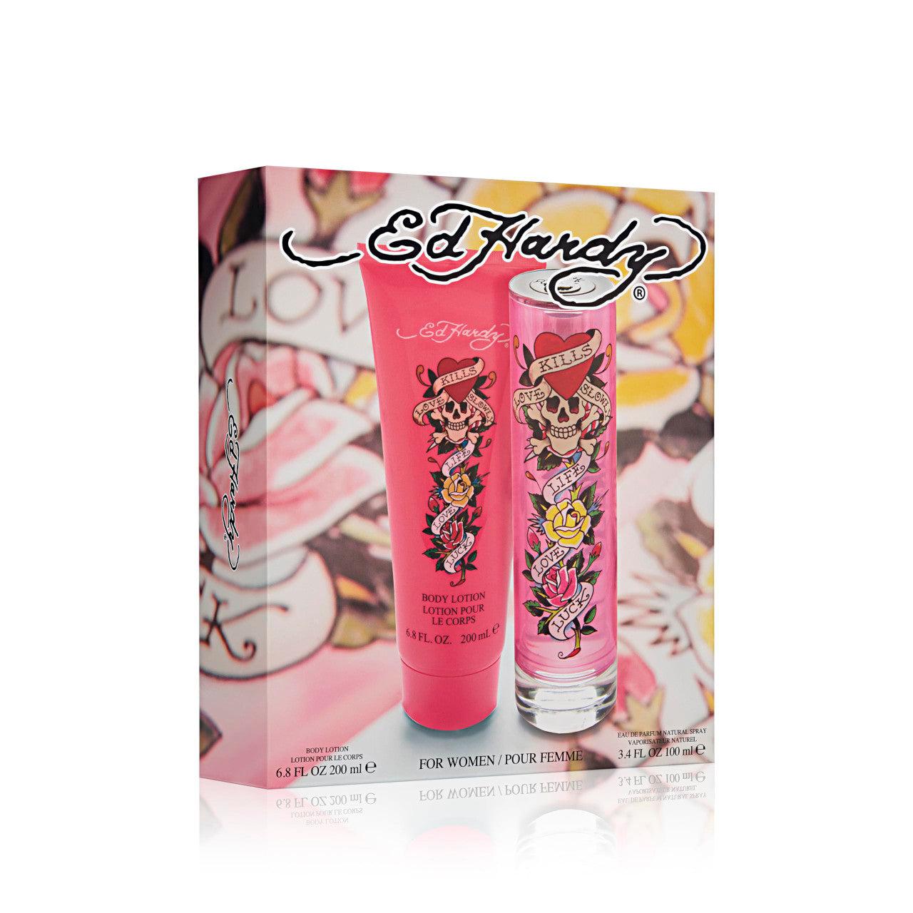 Ed Hardy W H B Li Free 2PC Set 3.4OZ EDP Sp 6.8OZ Body Lotion image