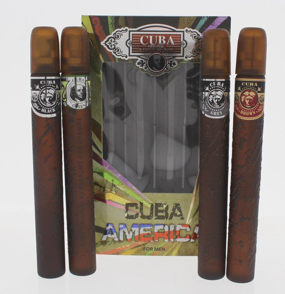 Cuba America M W B Li Free 4PC Set 4 X 1.17 1.17OZ EDT Spray Black Green Brown Grey image