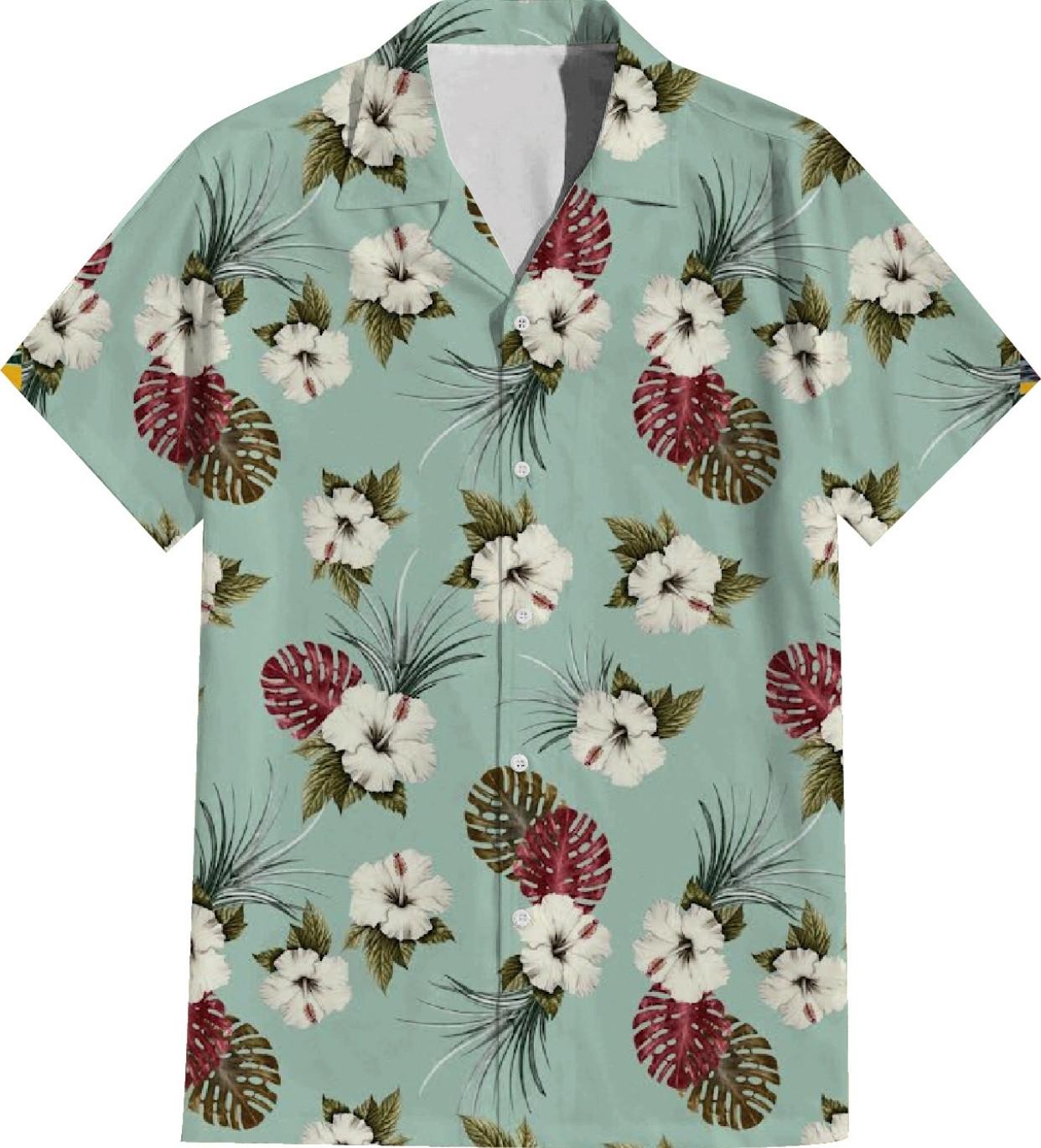 Hawaiian Shirts Plus Size Beachwear Clothing - Mint (Pack of 12) image