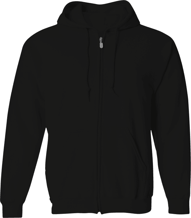 Zipper Hoodies Plus Size - Black (Pack of 12)