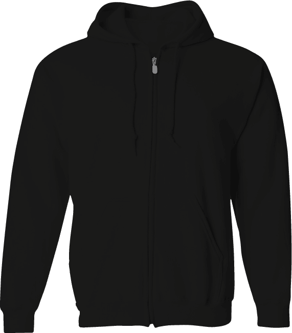 Fleece Full Zipper Hoodie - Black (Pack of 12)