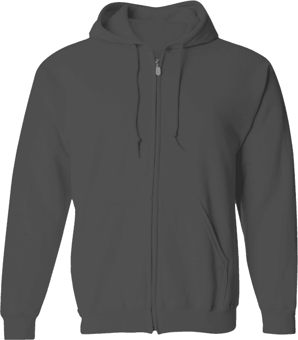 Zipper Hoodies Plus Size - Charcoal (Pack of 12)