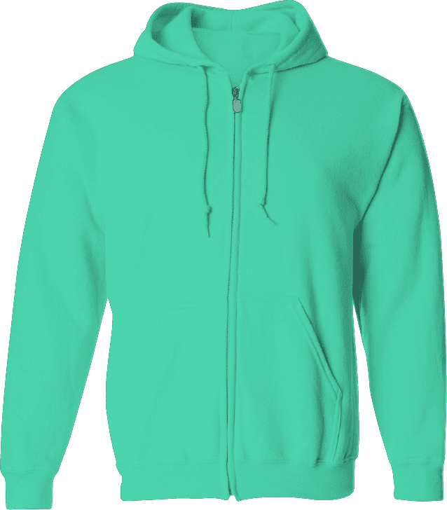 Fleece Full Zipper Hoodie - Seafoam Green (Pack of 12)