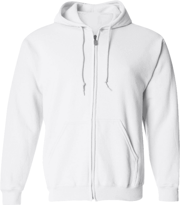 Zipper Hoodies Plus Size - White (Pack of 12)