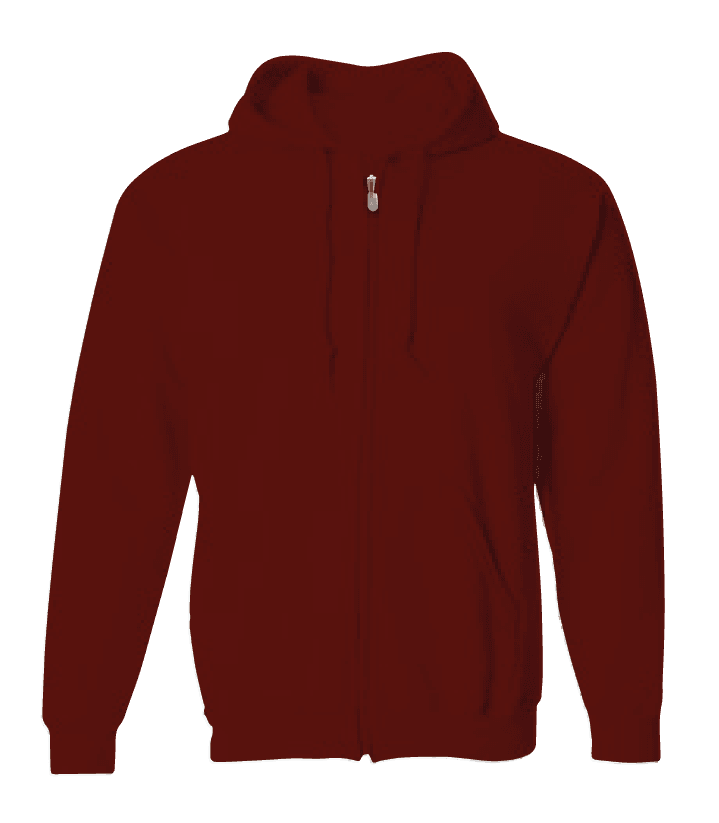Fleece Full Zipper Hoodie - Burgundy (Pack of 12)
