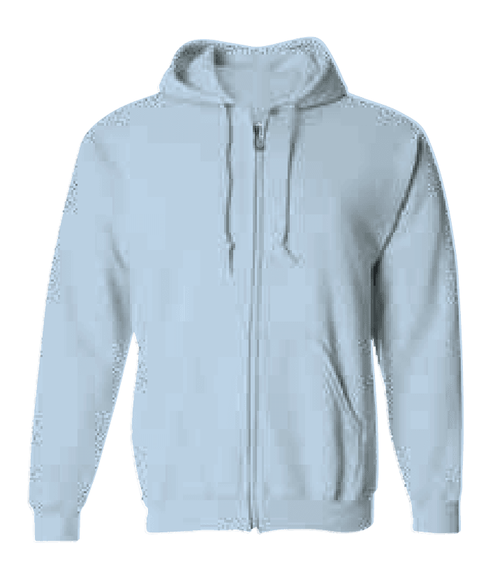 Fleece Full Zipper Hoodie - Ice Blue (Pack of 12) image