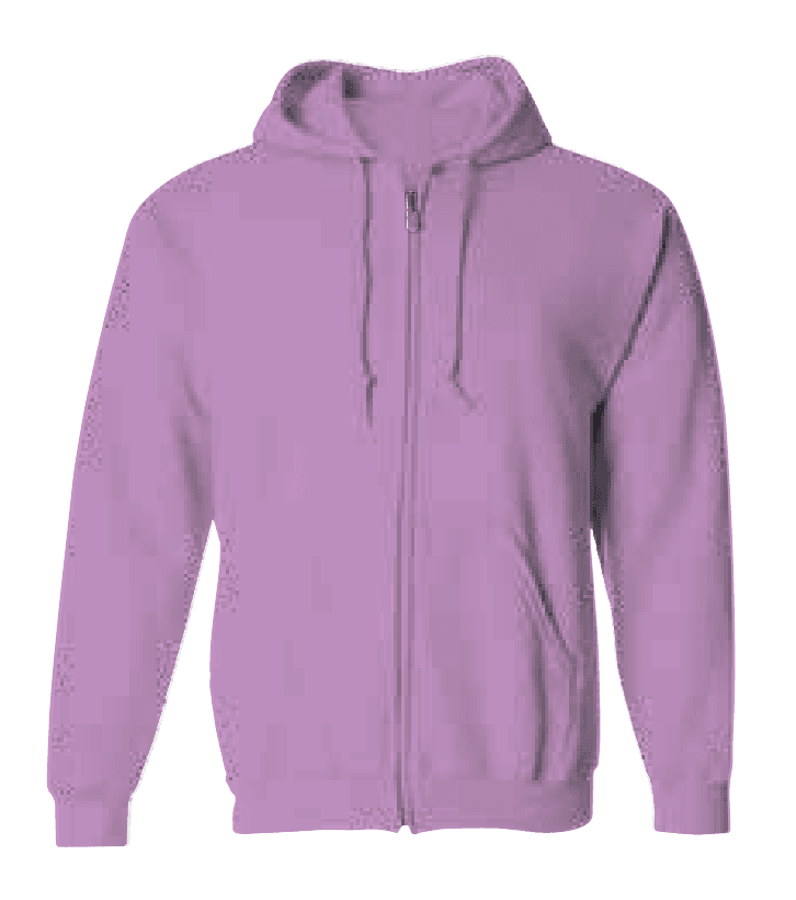 Fleece Full Zipper Hoodie - Lavender (Pack of 12) image