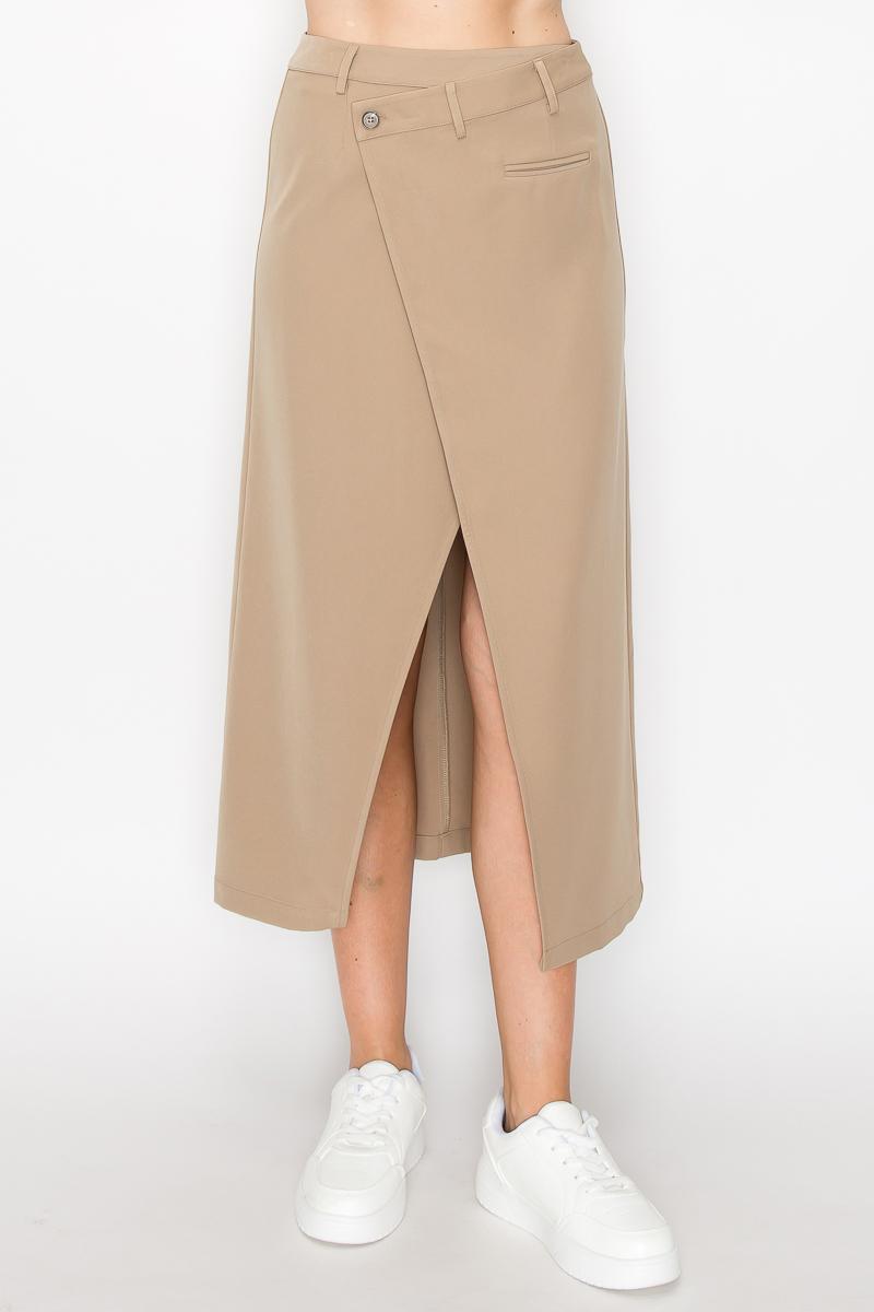 MB1184 - Woven midi wrap skirt image