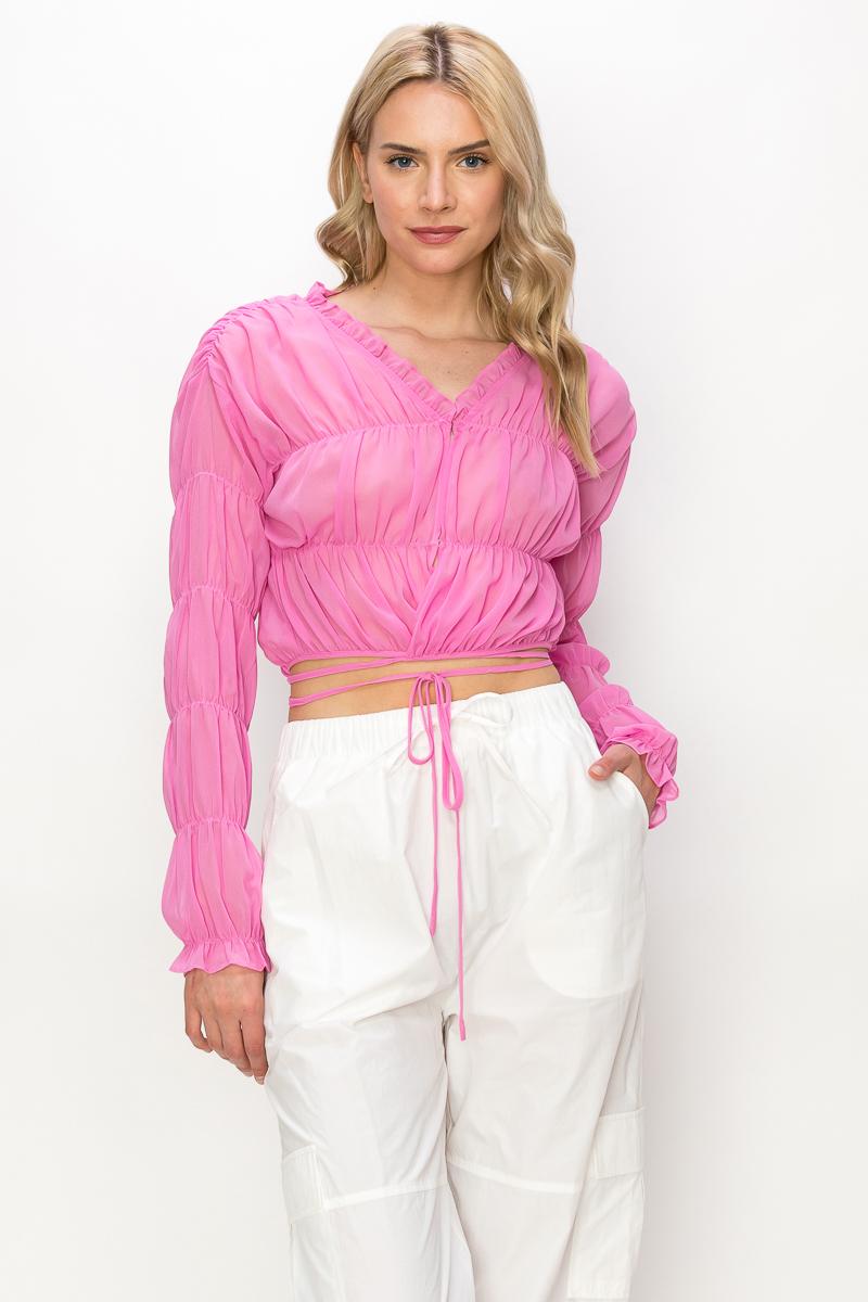 MT1101 - Chiffon shirring top image