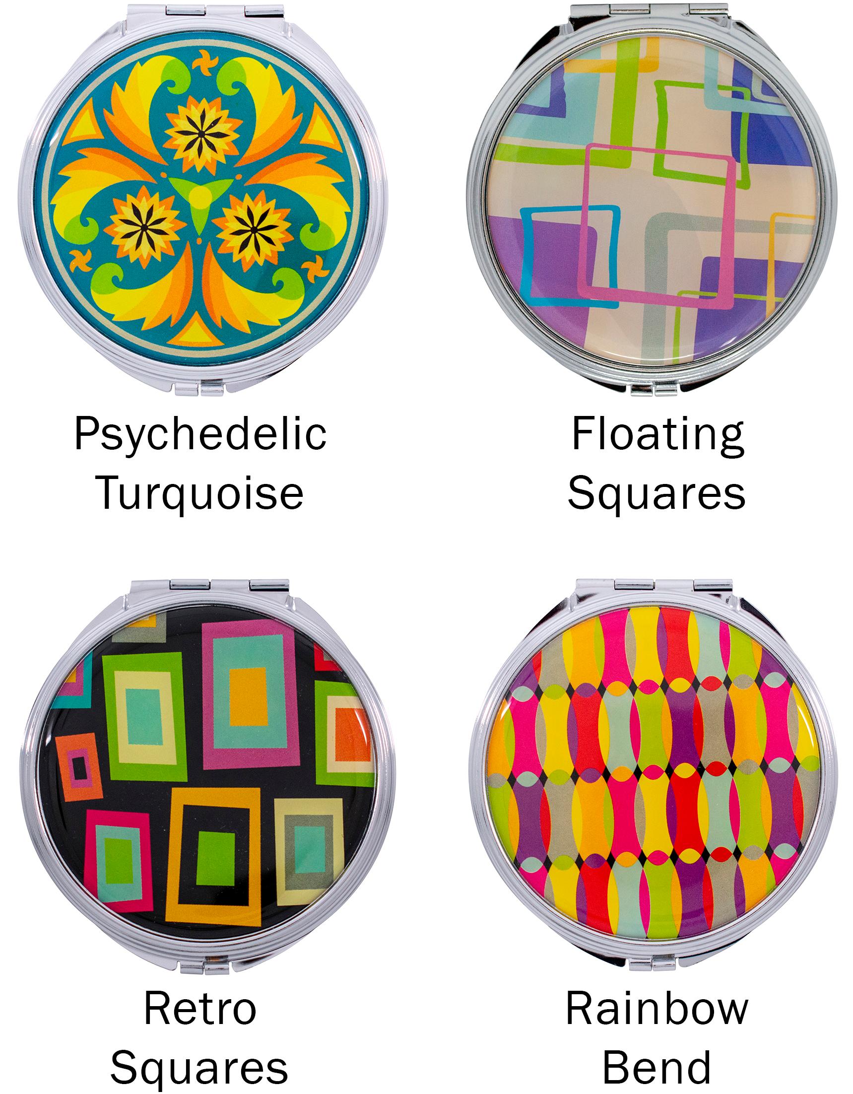 Double Sided Round Compact Mirror With Insert image